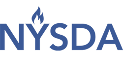 The image displays a logo with text that reads  NYSDA  in bold capital letters, followed by the word  DAILY  in smaller font size beneath it. The logo features a stylized representation of a flame or candle, and the background is a gradient of blue shades.